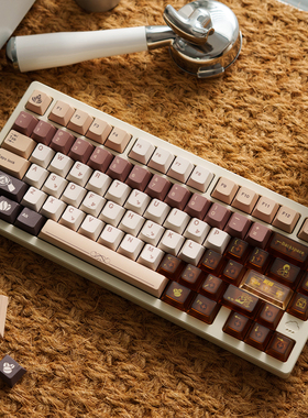 态珀原创咖啡馆机械键盘键帽大全套原厂高度PBT热升华适配wooting