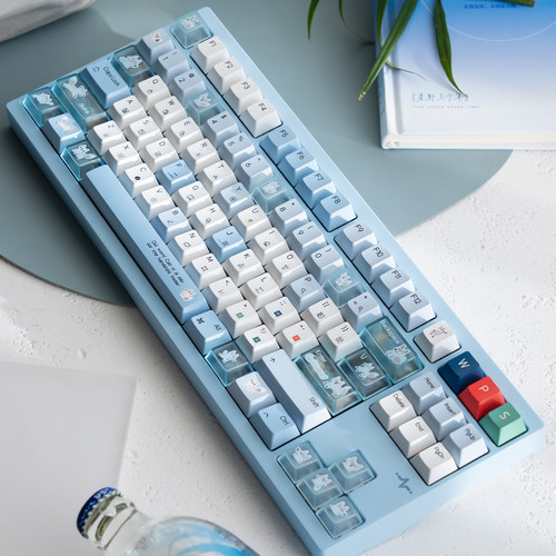 原厂拼贴慵懒狐键帽PBT+PC大全套