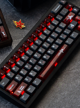 态珀原创Soviet苏维埃机械键盘键帽黑色大全套喷涂闪粉PBT+PC原厂