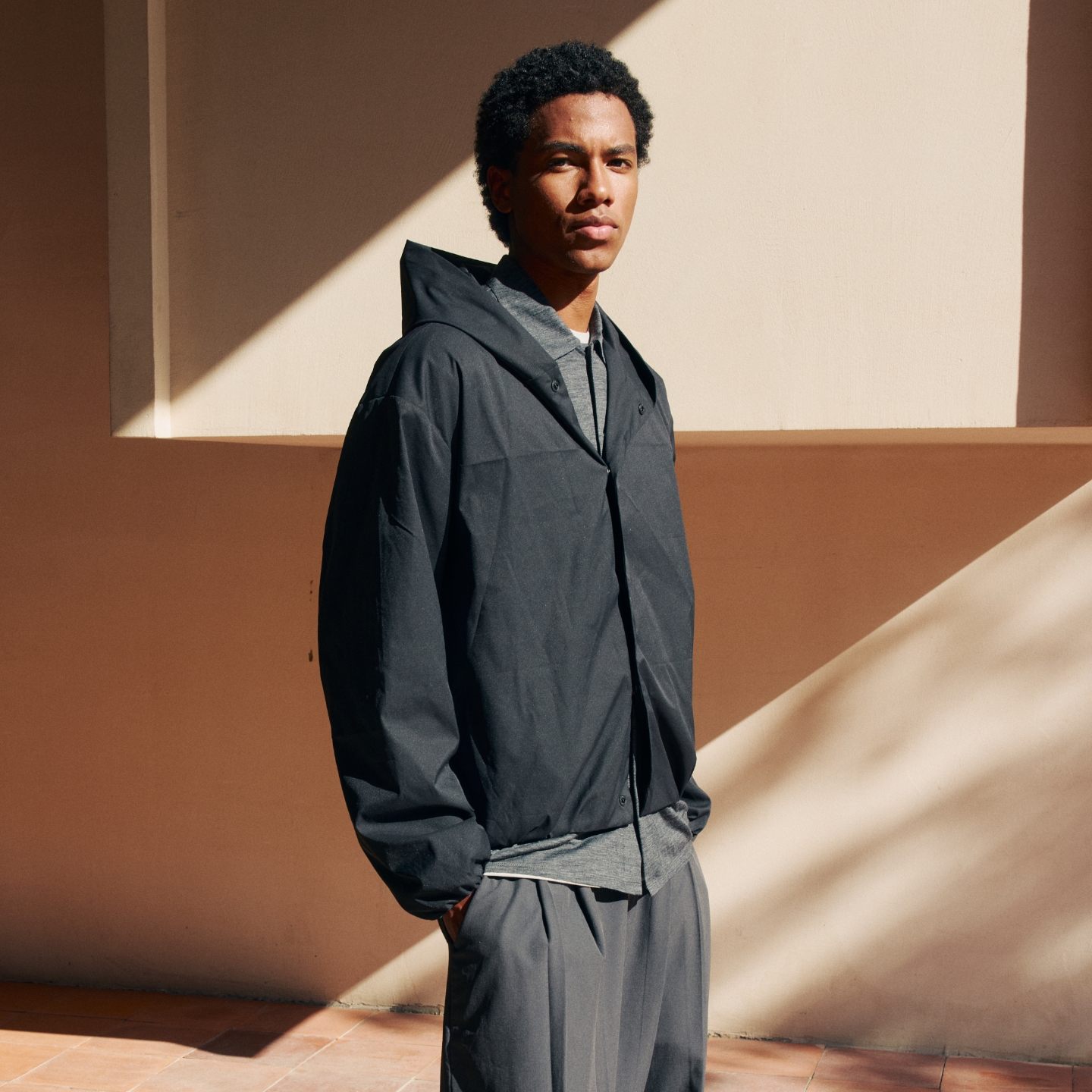 Oneup三防棉感连帽花苞外套运动休闲户外防风骑行外套登山服外套