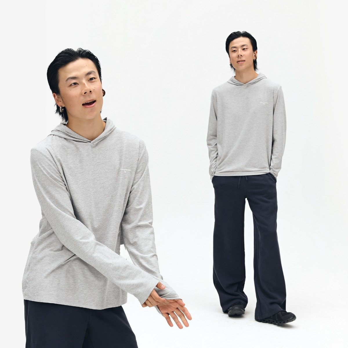 Oneup运动弹力连帽长袖T恤休闲基础纯色百搭套头打底衫轻薄卫衣男,男装,卫衣,淘宝优惠券,粉丝福利购,淘宝优惠卷