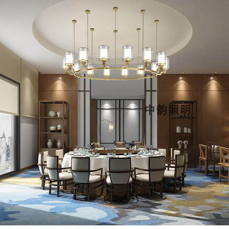中式餐厅吊灯大包间现代新中式客厅设计师古典复古仿古别墅灯饰