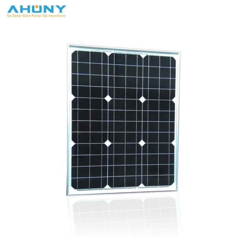 单晶铝框太阳能电池板50w带A级PERC太阳能电池
