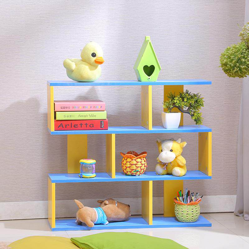 可爱彩色儿童书架组合收纳架简易书柜储物收纳陈列置物架