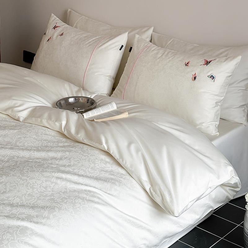 小贵妇轻中式丨东方时髦S100长绒棉提花四件套全棉四季款刺绣被套