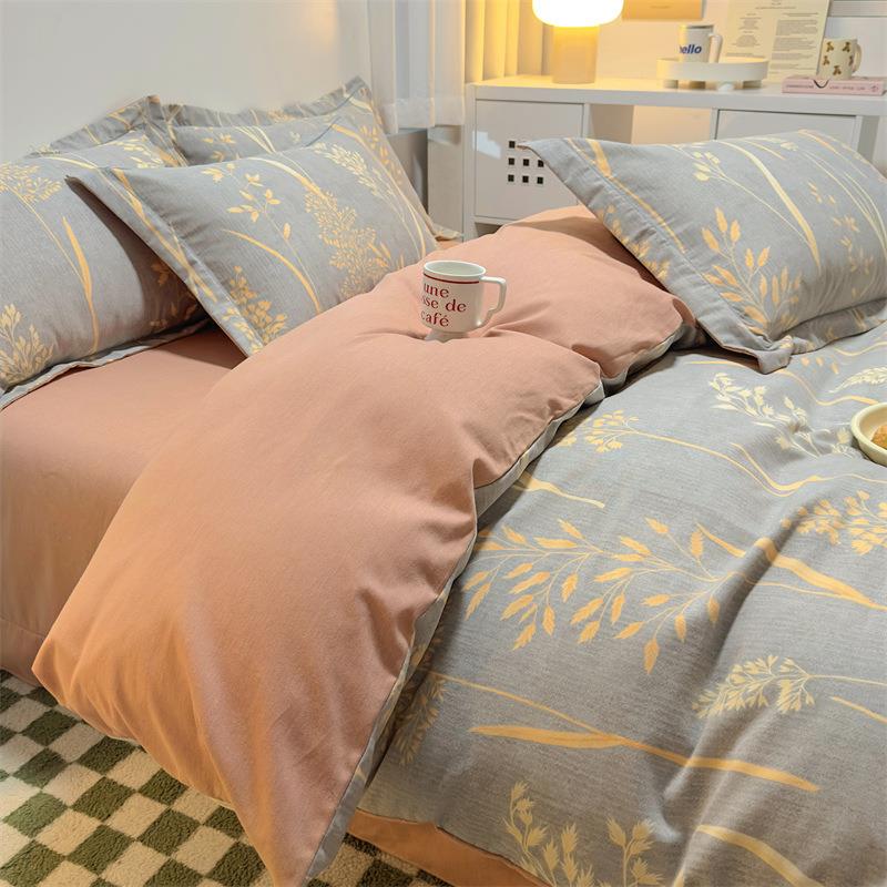 加厚全棉磨毛被套单件秋冬季100/纯棉被罩四三件套1.5米2m150x200