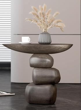 左顾艺术诧寂风玄关桌柜条案入户过道条案设计师款样板房装饰品