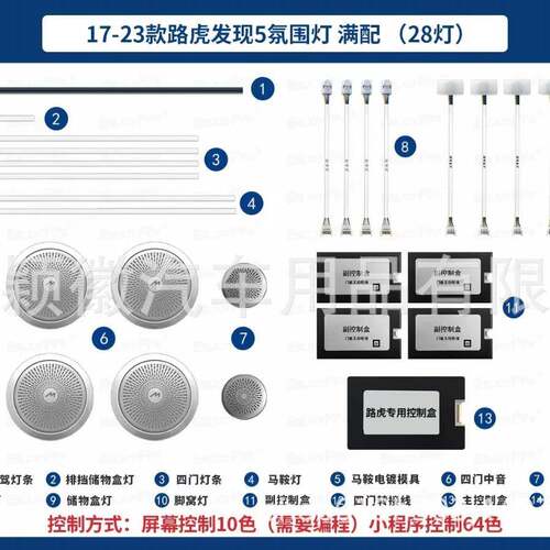 适用于178920123款路虎发现5气氛围灯专车专用64色原车模具替换