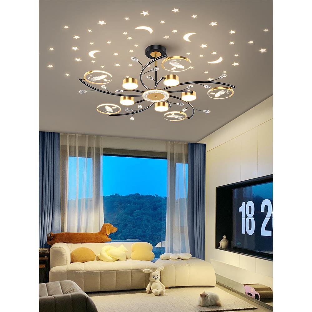 客厅灯现代轻奢大厅主灯创意水晶吊灯简约大气2022年新款北欧灯具