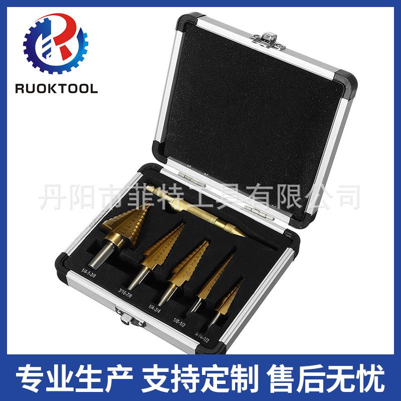 英制阶梯钻头组6pc高速钢直槽阶梯钻钢板木工打孔器宝塔钻头