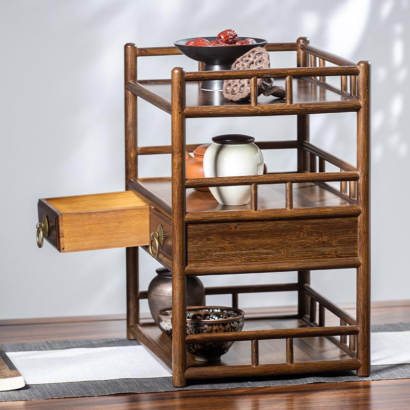 博古架实木中式桌面小型茶架茶杯架子茶具收纳架茶桌上茶壶置