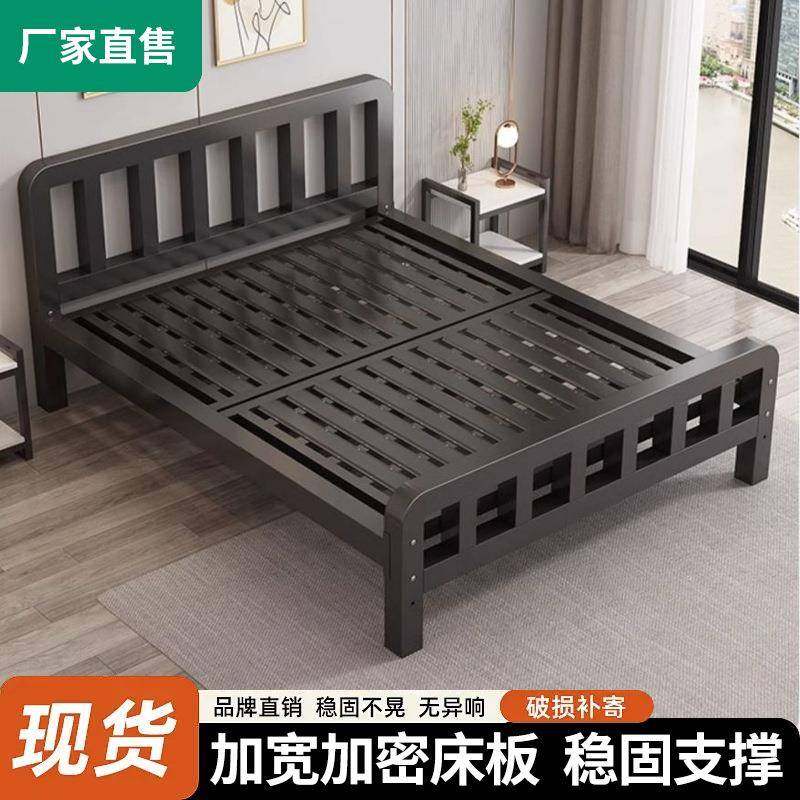 铁艺床加厚加粗静音床双人1.8x2米欧式现代简约1米单人铁床铁架床