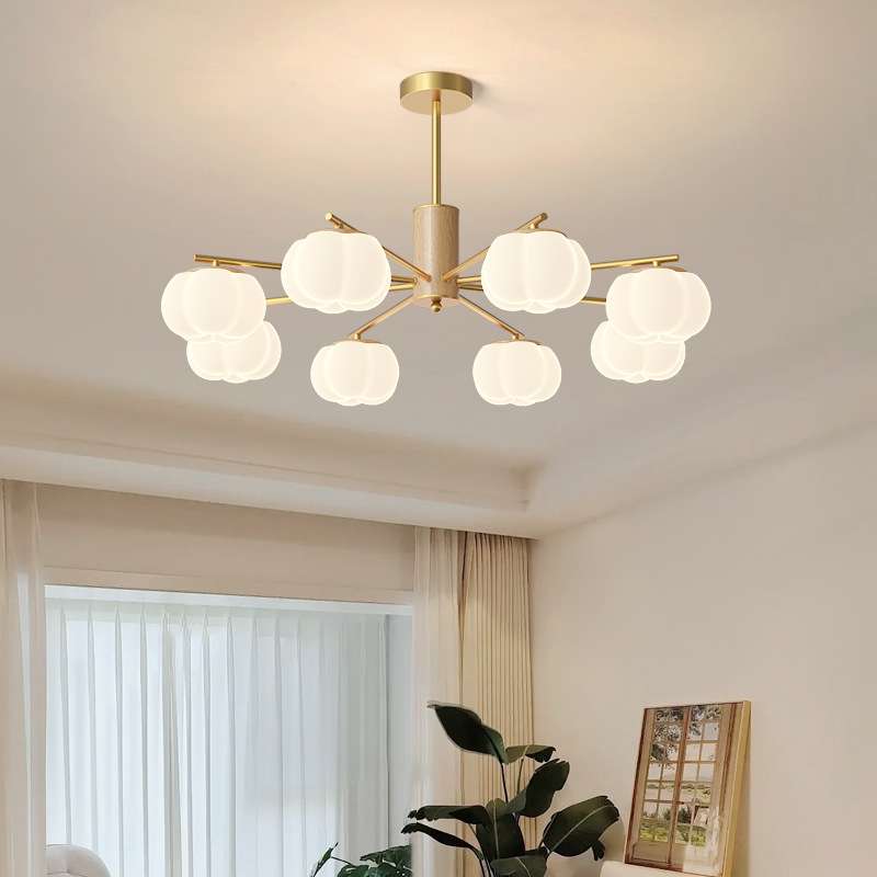 原木奶油风吊灯客厅家用主灯2025年新款现代简约大气卧室餐厅灯具