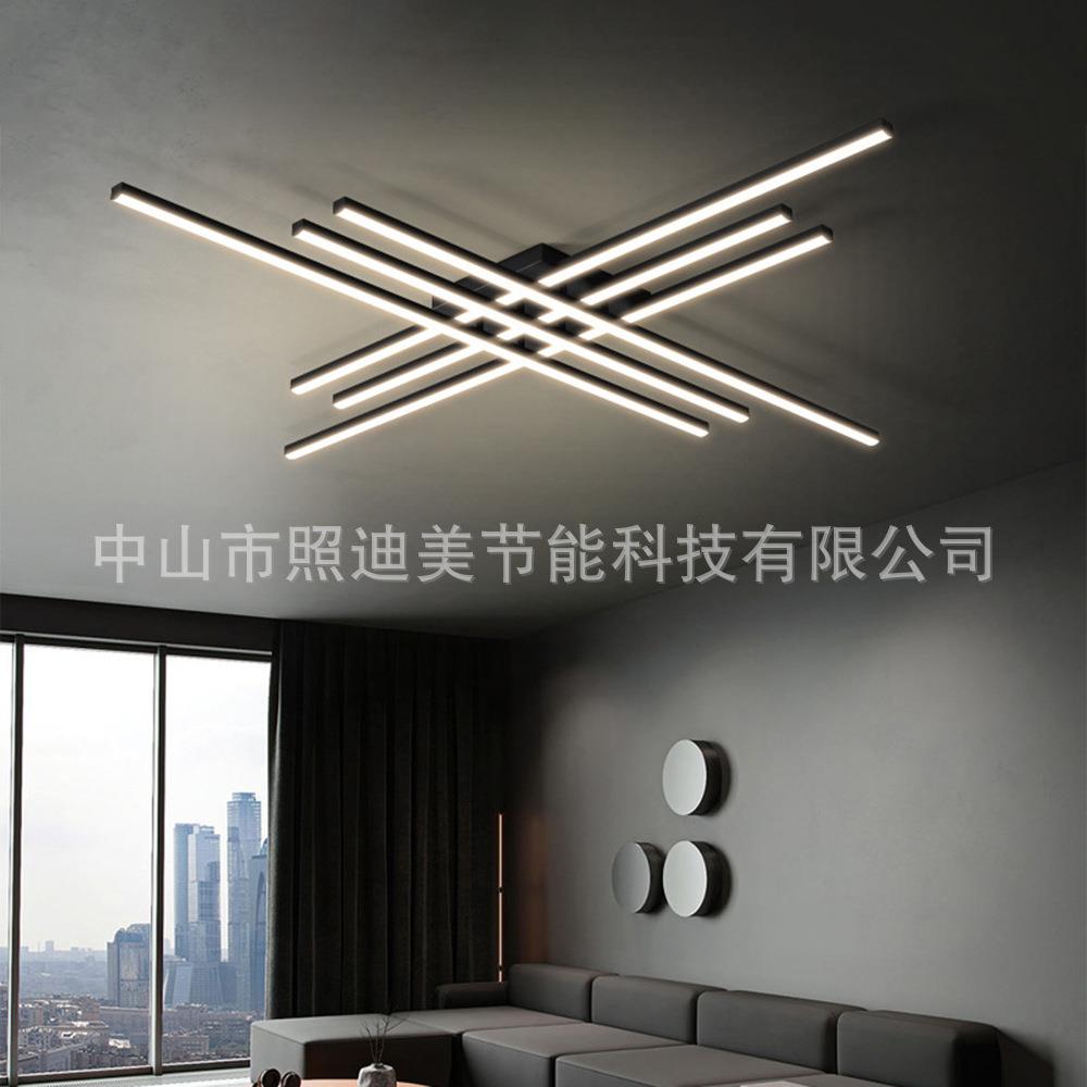 C094客厅吸顶灯现代简约极简主卧室灯长线条房间灯led灯吸顶灯