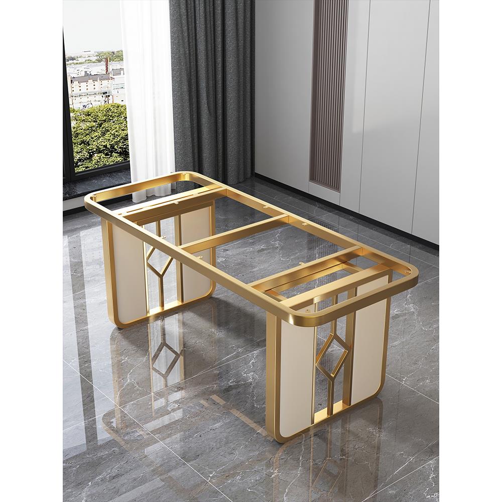 意式轻奢不锈钢桌腿桌脚桌架支架定制大理石岩板餐桌桌腿金属底座