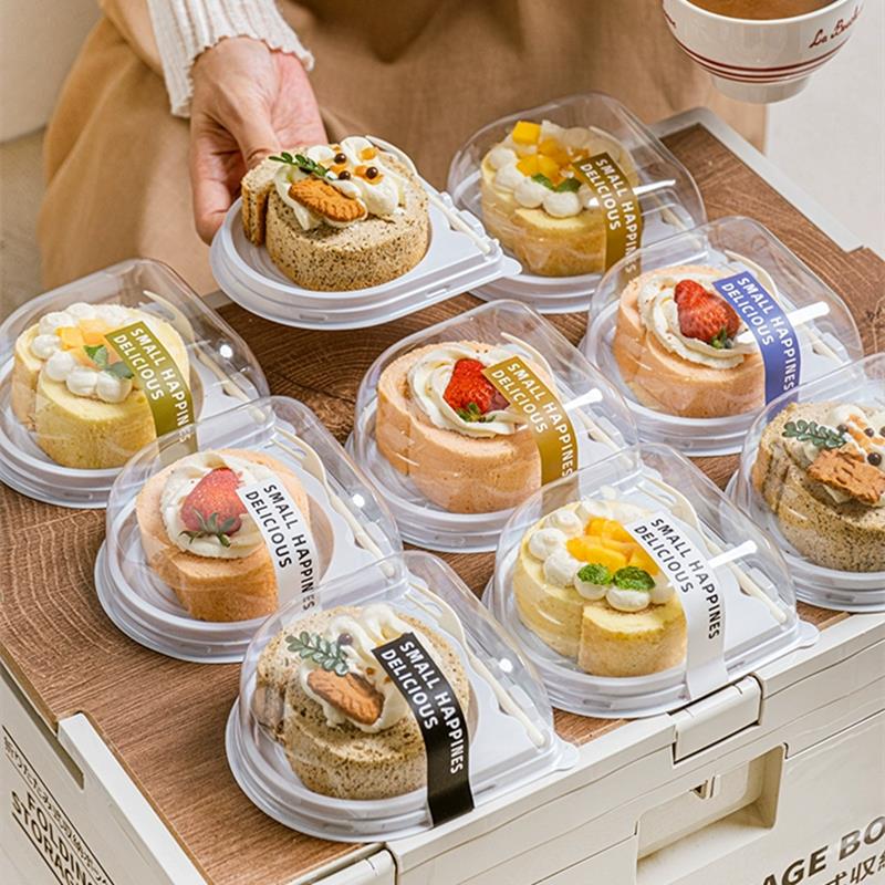 ins蛋糕卷切块包装盒瑞士卷哈尼卷班戟甜品慕斯盒子烘焙打包盒