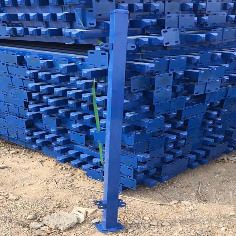 锌钢护栏网立柱杆加厚蓝黑色可定制柱子栏杆防锈立杆直角柱方管杆