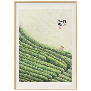 客厅装 墙蛙新中式 饰画书房茶室入户壁画沙发背景墙画餐厅桌边挂画