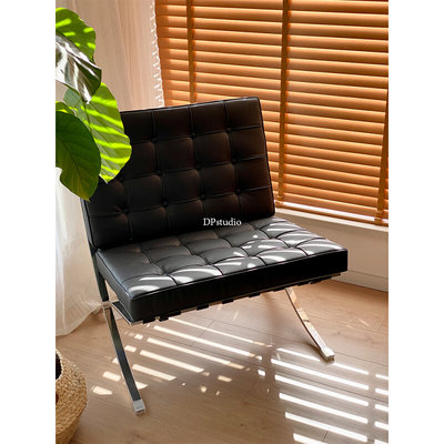 。巴塞罗那椅真皮单人沙发椅北欧设计师家具休闲会客洽淡高端躺椅