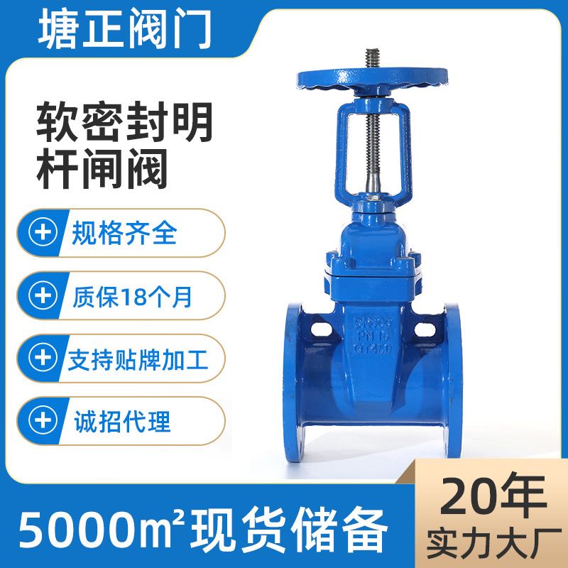 软密封明杆闸阀Z41X-10/16Q天津塘正农田微灌弹性明杆法兰阀座