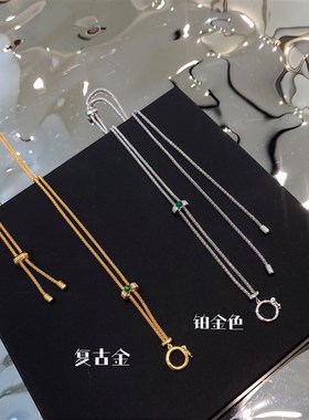 意大利进口复古百搭链条纯银镀金项链轻奢搭配古币吊坠长度可调节