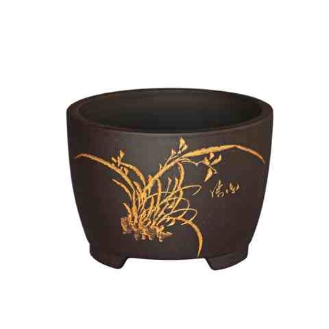兴紫砂精品小型古典花盆圆形透气盆兰花多花卉绿植专用