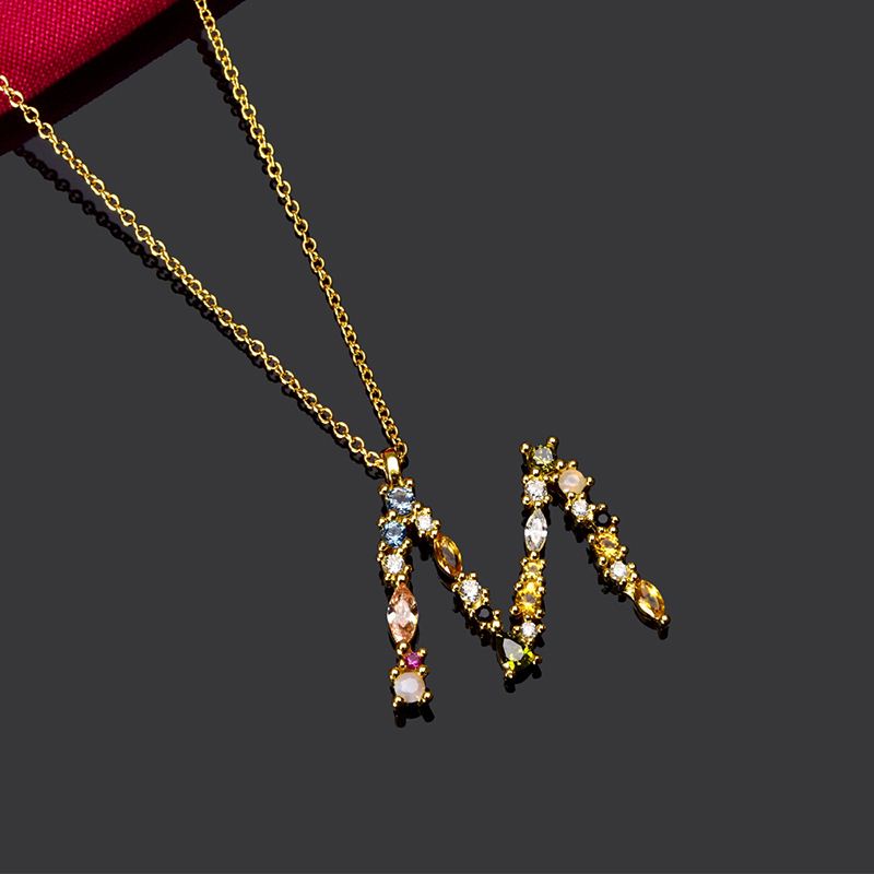 New 26 Alphabet Pendants Clasp Chain Initial 925 Sterling