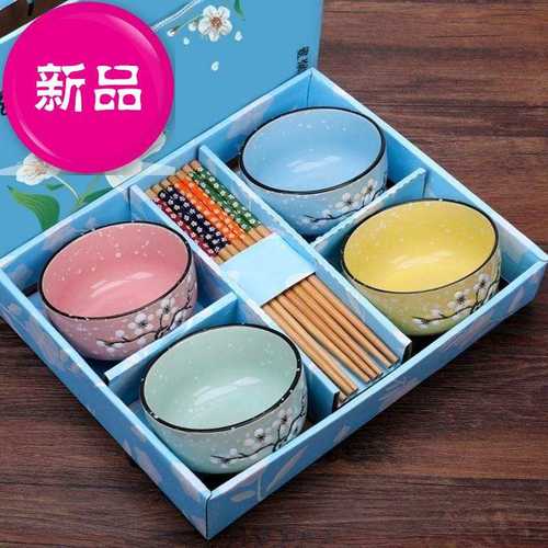 漂亮的小碗小巧碗筷单人一套精致小碗可爱碗家用吃饭w