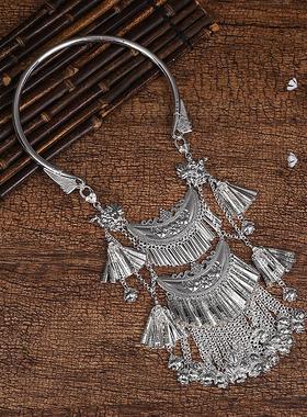 民族项圈风苗族苗银项链饰品新款配饰演出银饰侗族女少数大舞台款