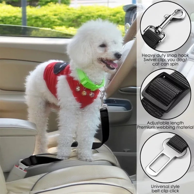 Dog Collar Car Seat Belt For Accessories Goods Animals Adjus