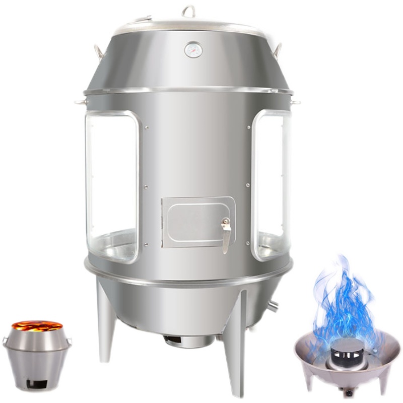 透明玻璃展示木炭燃气烤鸭炉商用叉烧烤肉脆皮五花肉烧鹅烧鸡吊炉