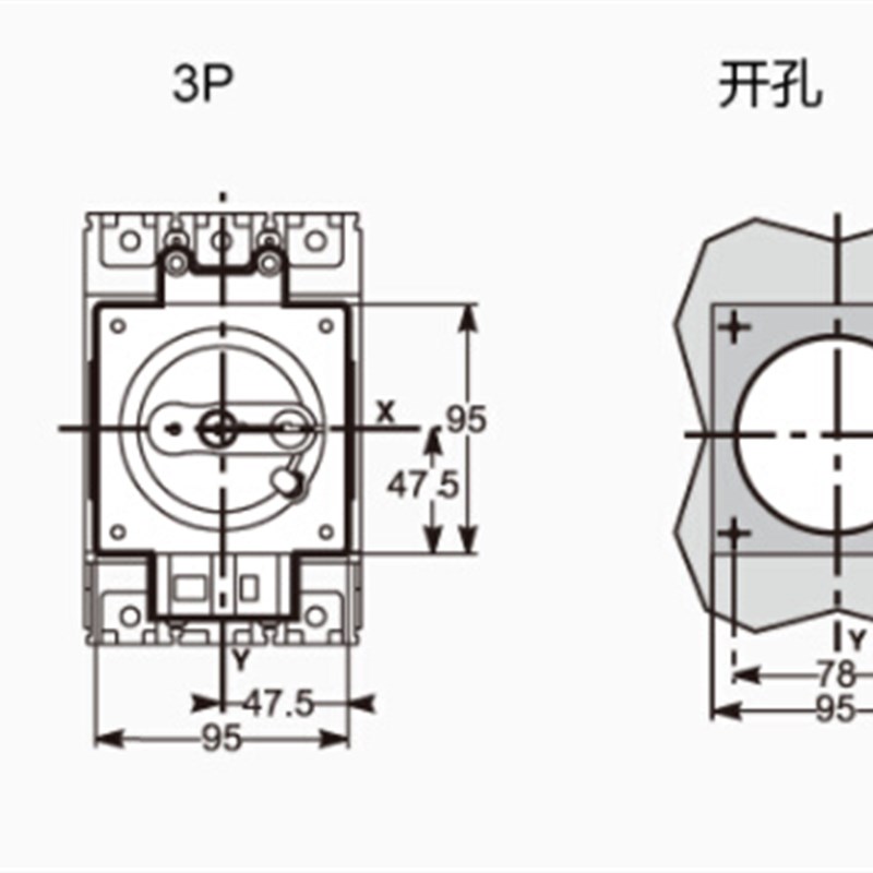 。施耐德塑壳断路器NSC160/250A柄常用附件NSC2手 50ROT直接旋转