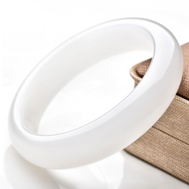 阿富汗白玉手镯 白雪公主细料玉镯女款羊脂白玉白玉手镯