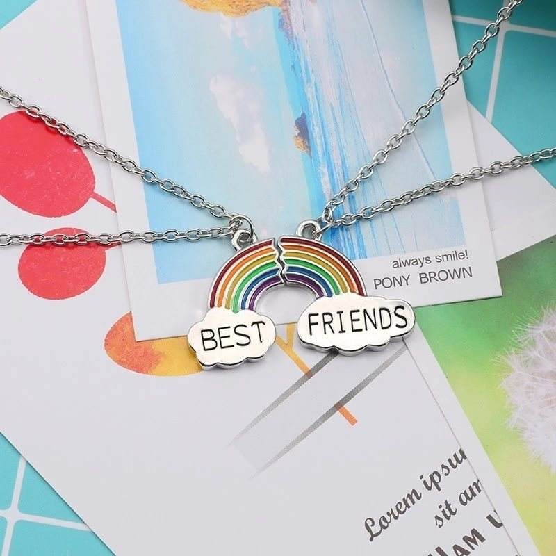 Set Couple Pendant Necklace Good Friendship Jewelry Unisex