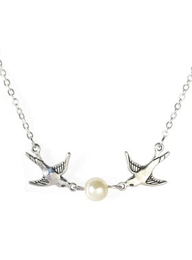Birdcird pendant necklace fashion pearl lady temperament Fly