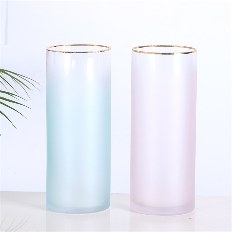 创意简约欧式彩色透明玻璃花瓶摆件水培植物绿萝富贵竹客厅装饰品