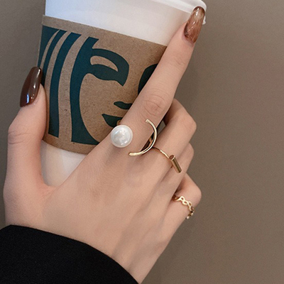 3pcs/set Rings  Pearl  Moon Anillos Mujer Gold Ring Set New