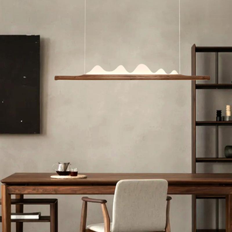 新中式餐厅灯中国风客厅灯具现代简约书房灯茶室吧台禅意山水吊灯