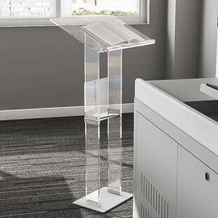 亚克力讲台会议讲桌透明发言台可移动主持台颁奖酒店迎宾台