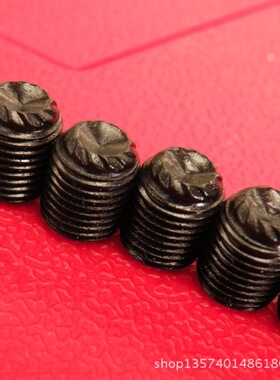 美制细牙DIN916K滚花机米螺丝10-32防滑紧定12.9级花齿发黑止付