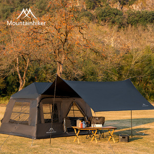 山之客阑夜充气帐篷户外露营超大帐篷天幕防雨防晒遮阳钛黑胶营地