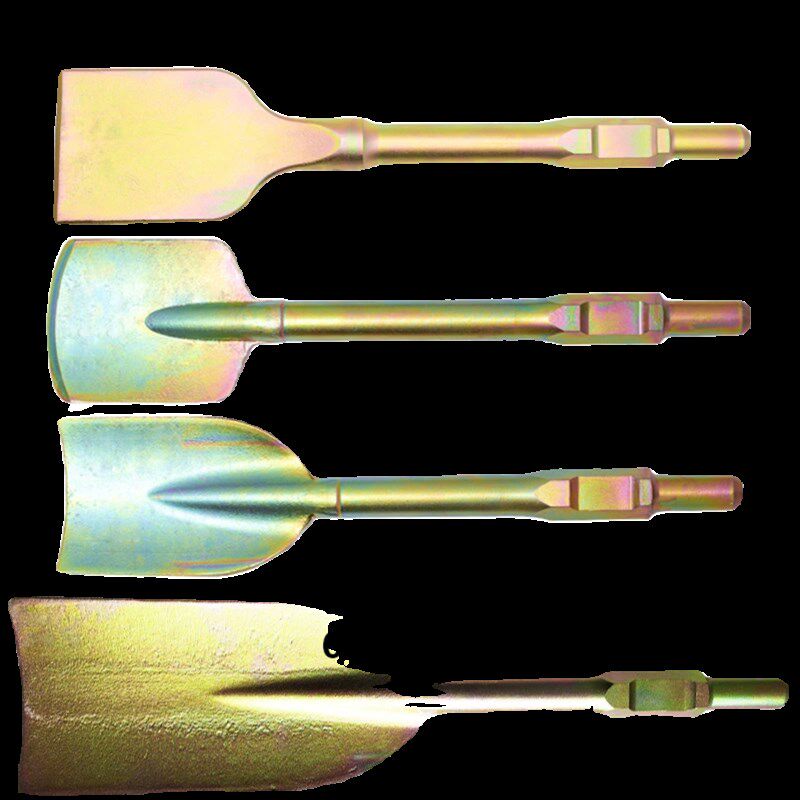 电镐开沟扁铲五坑柄 六角柄小电镐挖土铲凿子65A大电镐起树苗铲子