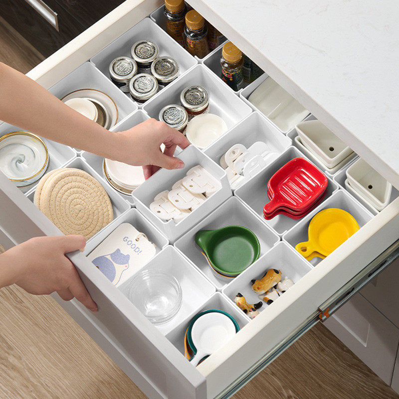 E6J办公桌书桌文具笔整理神器橱柜置物分类收纳盒抽屉分格内置