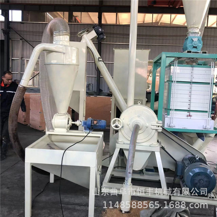 电动齿盘式磨面机 养殖用农作物粉碎机 自动上料磨打粉机