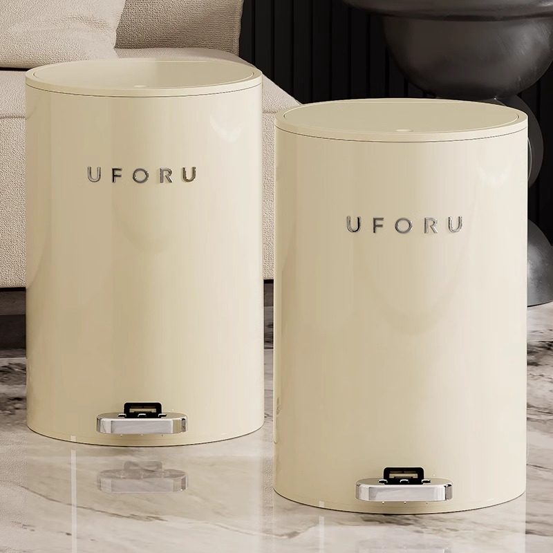 超大容量脚踏式收纳桶垃圾桶家用客厅2024新款奶油风厕所厨房带盖