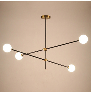 北欧圆形玻璃分子吊灯个性后现代咖啡馆会议室吧台玻璃球铁艺灯具