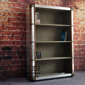 LOFT工业风铝皮铆钉书柜个性 设计师展示柜欧式 复古收纳柜家具柜子