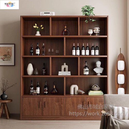 实木酒柜家用客厅置物架展示柜商用简约小型玄关柜靠墙隔断柜酒架