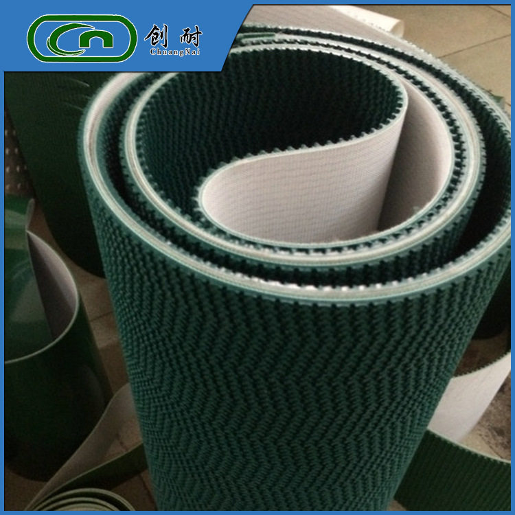 墨绿爬坡花纹带进口波浪纹花纹输送带耐高温耐磨耐切割输送带