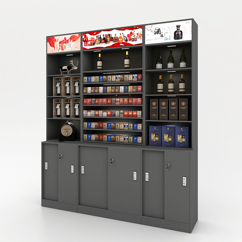 吧台收银台简约现代店铺小型商用超市便利店烟酒柜组合转角柜台
